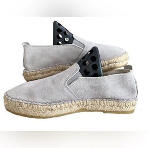 Fabiolas grey/taupe espadrille slip on loafer flat sz 38